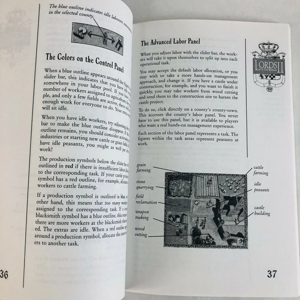 Lords of the Realm II Game Manual Sierra RPG Strategy Reference Softcover VTG
